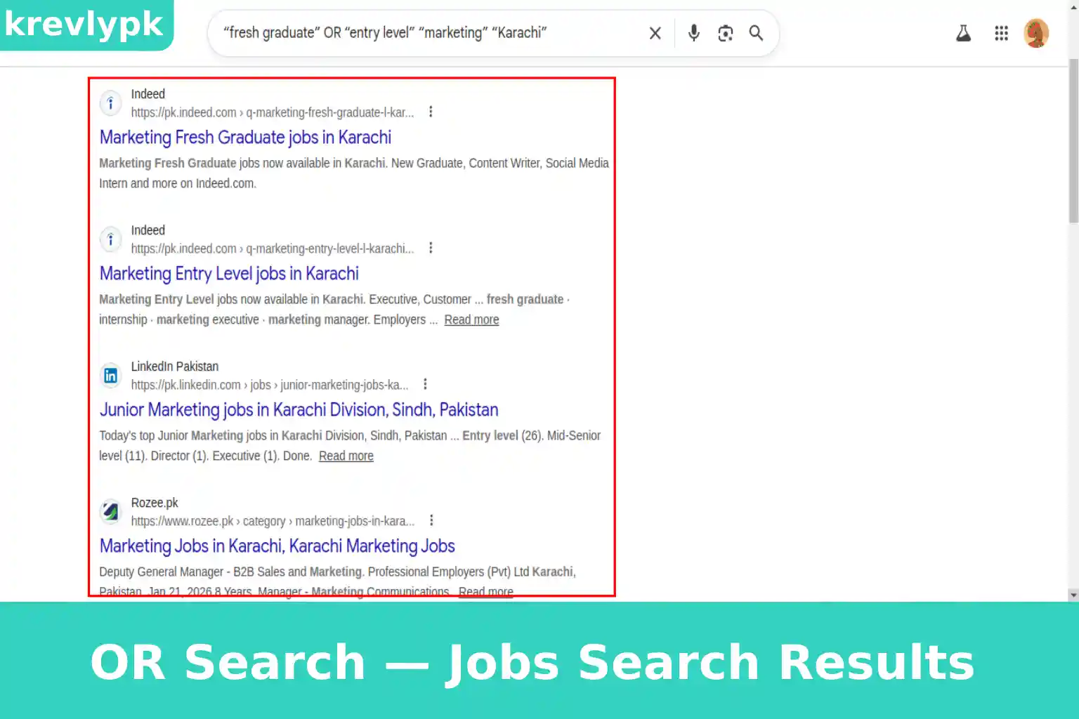 OR Search Jobs Search Results